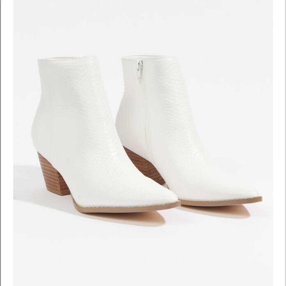 white snake skin booties!